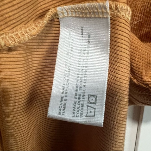 ADRIANO GOLDSCHMIED Ribbed Rust Yellow Flutter Sleeve Tee, Excellent Condition - Picture 4 of 5